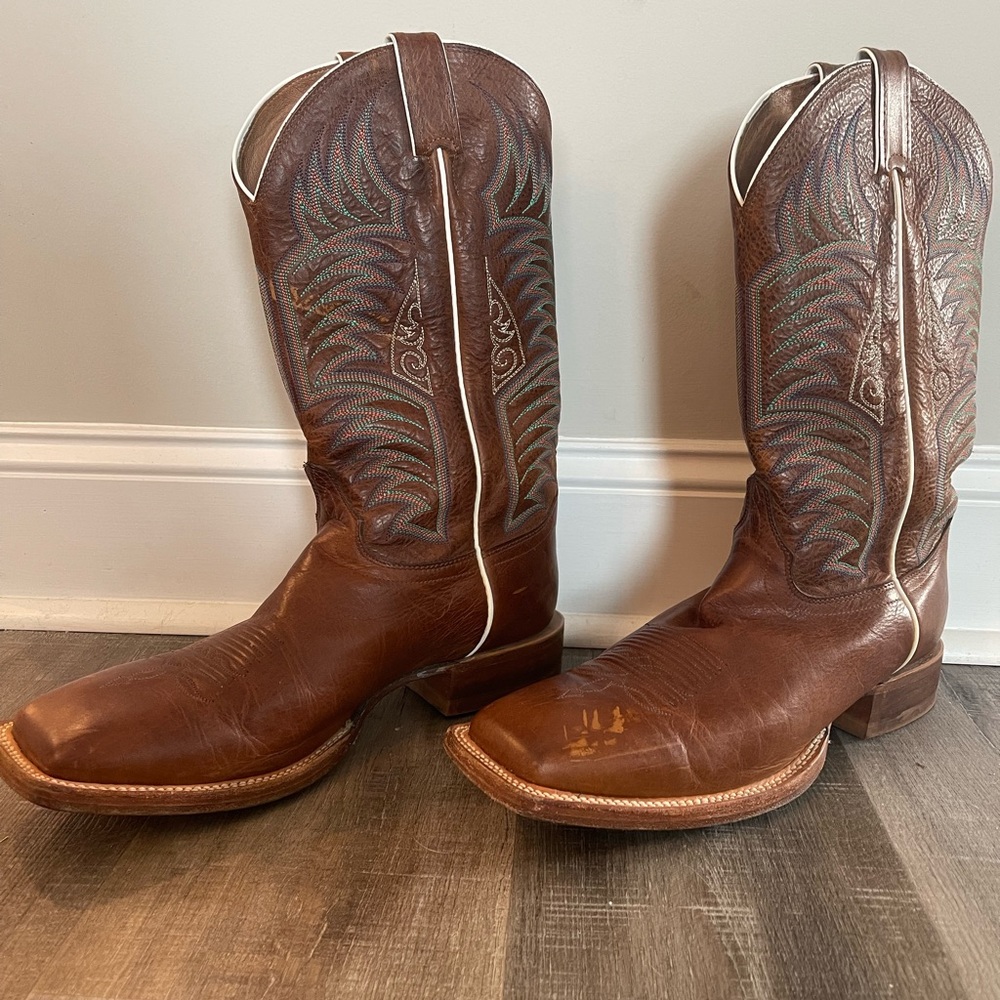 Full grain cattle leather Justin boots size 11 1/2